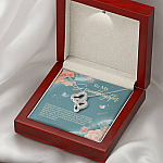 Grandma To My Granddaughter I Hugged This Little Pendant I Squeezed It Tight Double Hearts Necklace