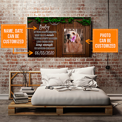 Alternative view of Personalized Photo Dog Memorial If You Don't Believe They Have Soul Wrapped Framed Canvas Prints - Unframed Poster