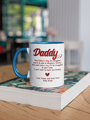 Alternative view of Daddy This Father's Day I'm Snuggled Warm and Safe in Mummy's Tummy Accent Mug