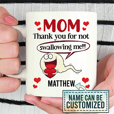 Alternative view of Personalized Mom Thank You for Not Shallowing Me Coffee Mug - Water Bottle - Personalized Mom Mug