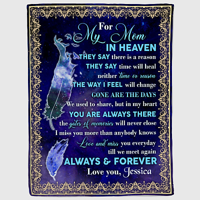Personalized Memorial Gifts for Loss of Mother Fleece Blanket - Premium Sherpa Blanket - Woven Blanket