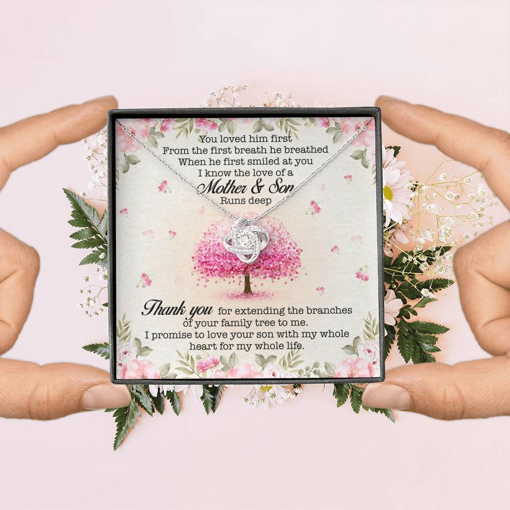 You Loved Him First Mother-In-Law Love Knot Pendant Necklace You Loved Him First Mother-In-Law Love Knot Pendant Necklace