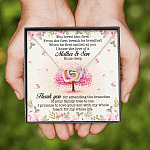 You Loved Him First Mother-In-Law Interlocking Hearts Pendant Necklace