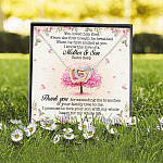 You Loved Him First Mother-In-Law Interlocking Hearts Pendant Necklace