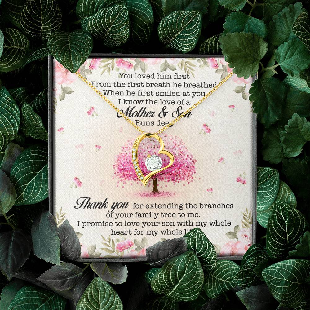 You Loved Him First Mother-In-Law Forever Love Pendant Necklace