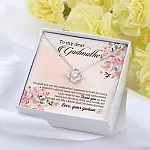 Godson To My Dear Godmother I'm Glad You Are My Godmother Love Knot Pendant Necklace Godson To My Dear Godmother I'm Glad You Are My Godmother Love Knot Pendant Necklace