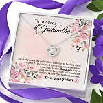 Godson To My Dear Godmother I'm Glad You Are My Godmother Love Knot Pendant Necklace Godson To My Dear Godmother I'm Glad You Are My Godmother Love Knot Pendant Necklace