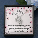To My Boyfriend's Mom You've Given Me a Gracious Man Mother's Day Gift Double Hearts Pendant Necklace