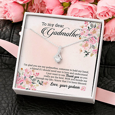 Godson To My Dear Godmother I'm Glad You Are My Godmother Alluring Beauty Necklace