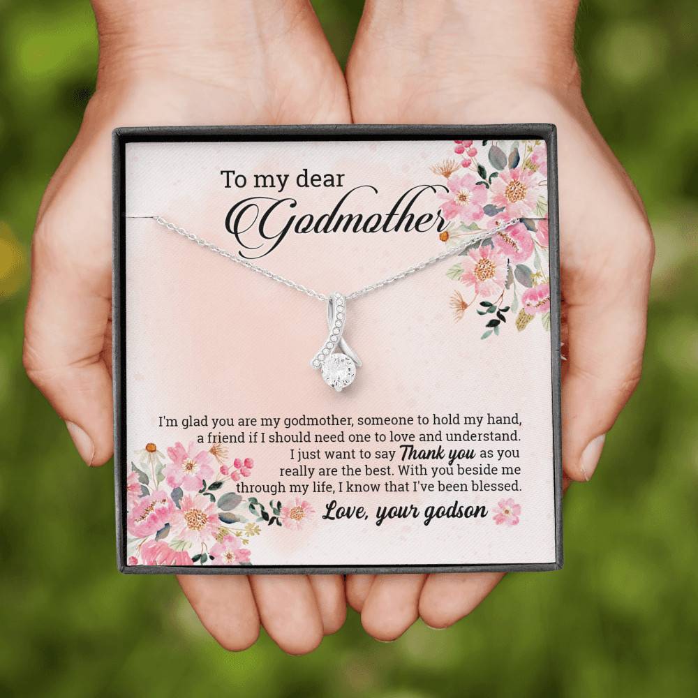 Godson To My Dear Godmother I'm Glad You Are My Godmother Alluring Beauty Necklace