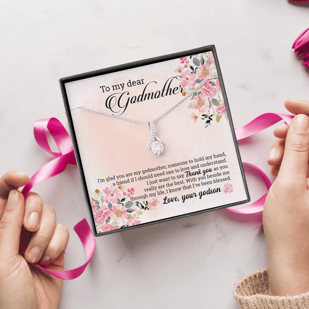 Godson To My Dear Godmother I'm Glad You Are My Godmother Alluring Beauty Necklace