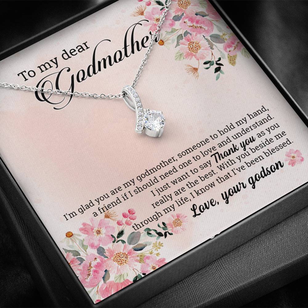 Godson To My Dear Godmother I'm Glad You Are My Godmother Alluring Beauty Necklace