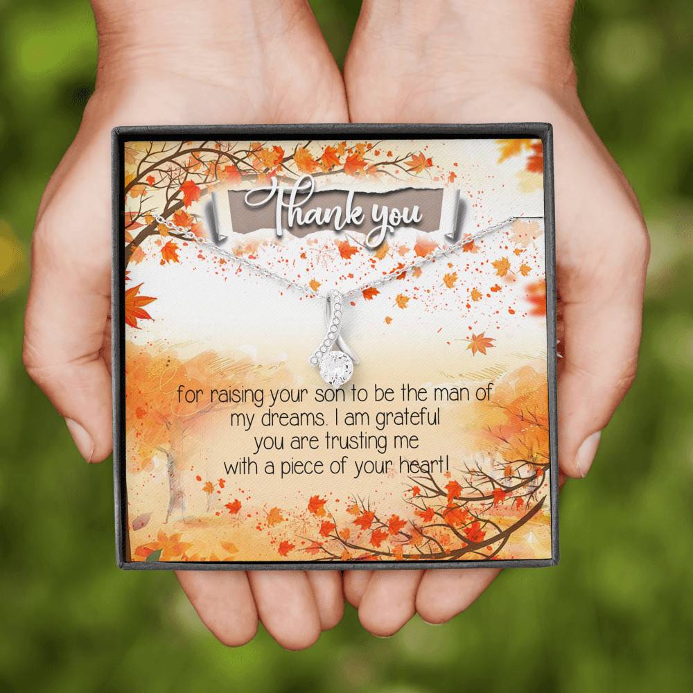 Thank You for Raising Your Son to Be the Man of My Dreams Mother-In-Law Alluring Pendant Necklace