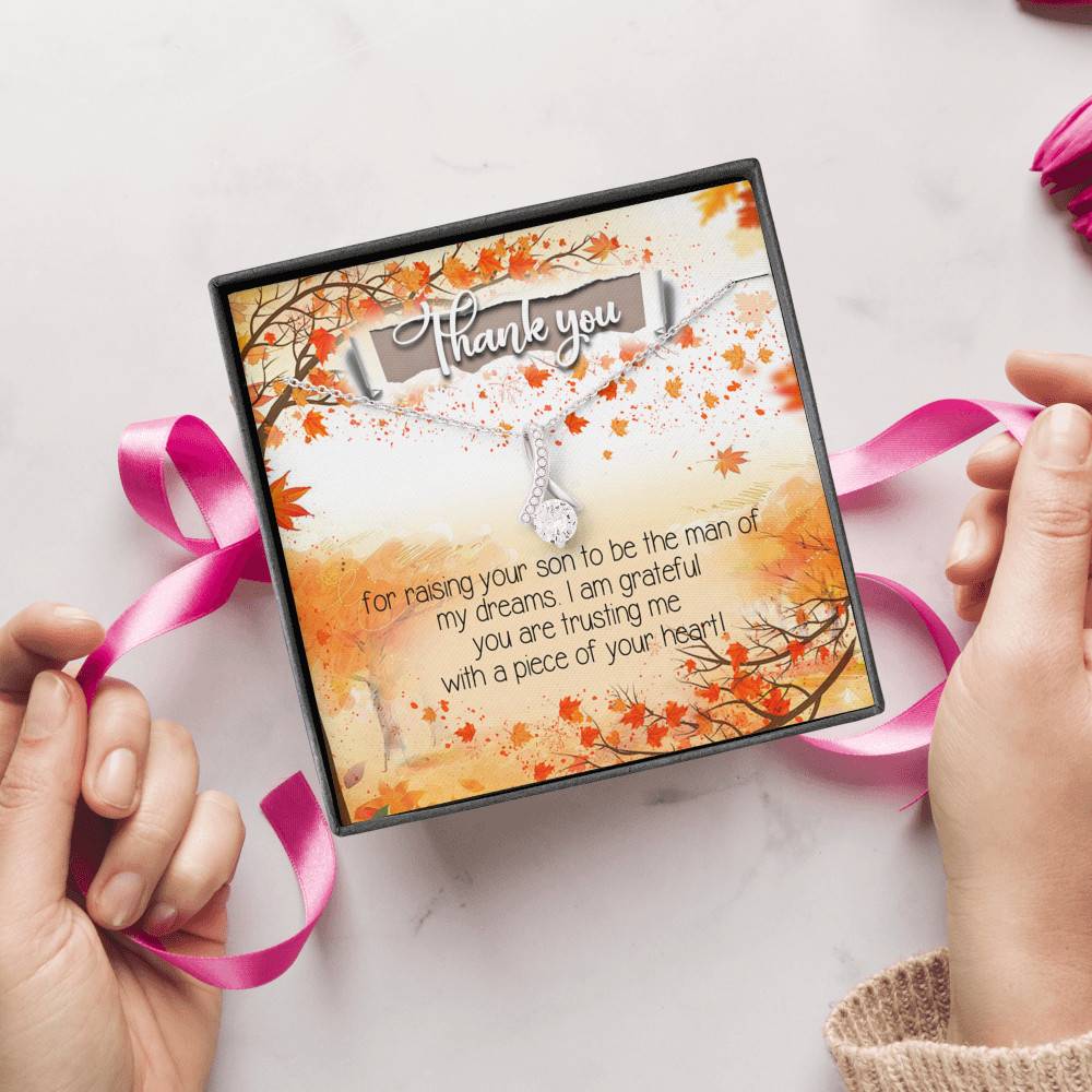 Thank You for Raising Your Son to Be the Man of My Dreams Mother-In-Law Alluring Pendant Necklace