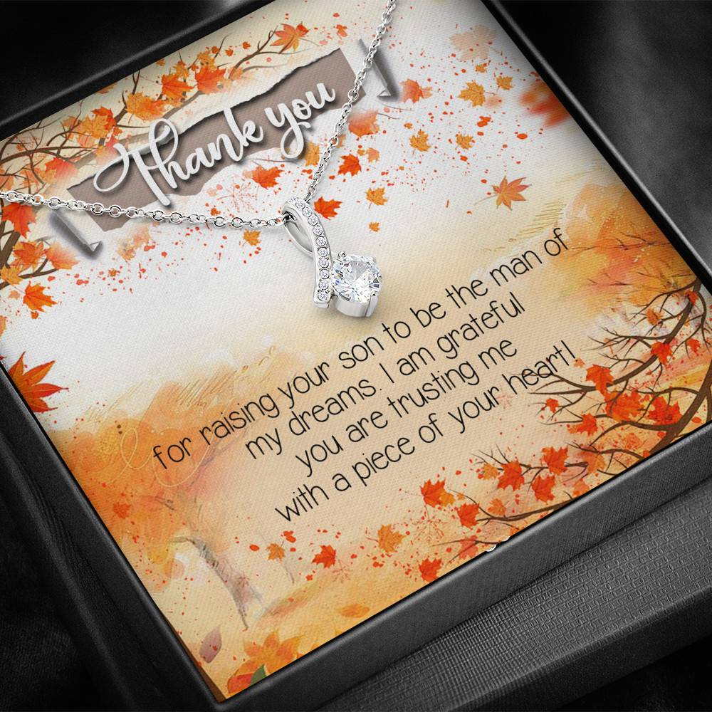 Thank You for Raising Your Son to Be the Man of My Dreams Mother-In-Law Alluring Pendant Necklace