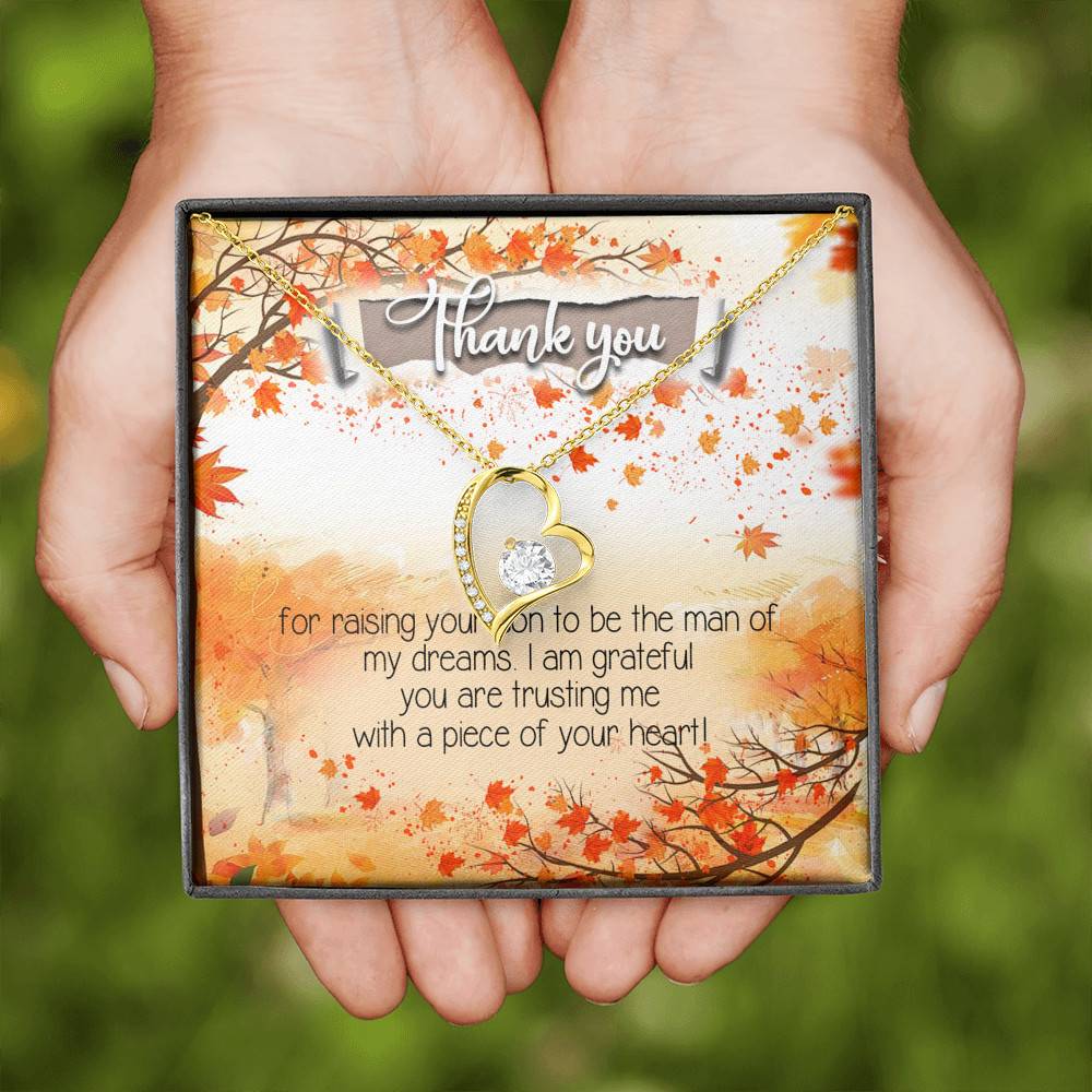 Thank You for Raising Your Son to Be the Man of My Dreams Mother-In-Law Forever Love Pendant Necklace