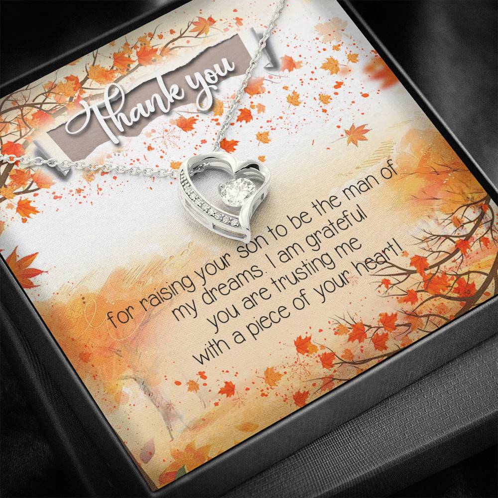 Thank You for Raising Your Son to Be the Man of My Dreams Mother-In-Law Forever Love Pendant Necklace
