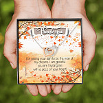 Thank You for Raising Your Son to Be the Man of My Dreams Mother-In-Law Interlocking Hearts Pendant Necklace