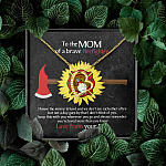 To The Mom Of A Brave Firefighter I Know The Worry Is Hard And We Don't See Each Other Forever Love Heart Pendant Necklace