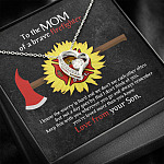 To The Mom Of A Brave Firefighter I Know The Worry Is Hard And We Don't See Each Other Forever Love Heart Pendant Necklace