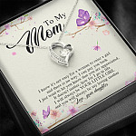 Daughter To My Mom I Know It's Not Easy for A Woman to Raise a Girl Forever Love Pendant Necklace