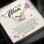 Daughter To My Mom I Know It's Not Easy for A Woman to Raise a Girl Interlocking Hearts Pendant Necklace