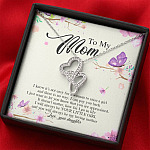 Daughter To My Mom I Know It's Not Easy for A Woman to Raise a Girl Double Hearts Pendant Necklace