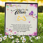 Daughter To My Mom I Know It's Not Easy for A Woman to Raise a Girl Infinity Heart Pendant Necklace