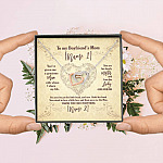 Personalized Text To My Boyfriend's Mom Saying I'm His Lucky Girlfriend Saying Interlocking Hearts Necklace