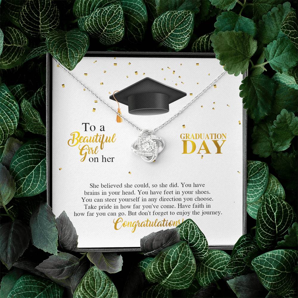 To A Beautiful Girl On Her Graduation Day She Believed She Could So She Did Love Knot Necklace