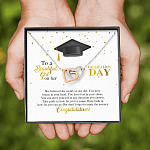 To A Beautiful Girl On Her Graduation Day She Believed She Could So She Did Joined Interlocking Hearts Necklace