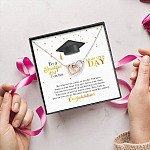 To A Beautiful Girl On Her Graduation Day She Believed She Could So She Did Joined Interlocking Hearts Necklace