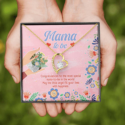 Mama to Be Gift Congratulations for Your New Baby Forever Love Pendant Necklace