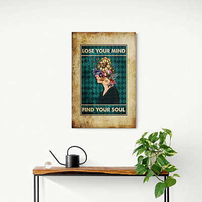 Alternative view of Lose Your Mind Find Your Soul Mental Health Music Framed Canvas Prints-Unframed Poster-Home Decor Wall Art