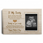 Personalized Custom Photo To My Daddy canvas, White, 0.75'' Framed Canvas