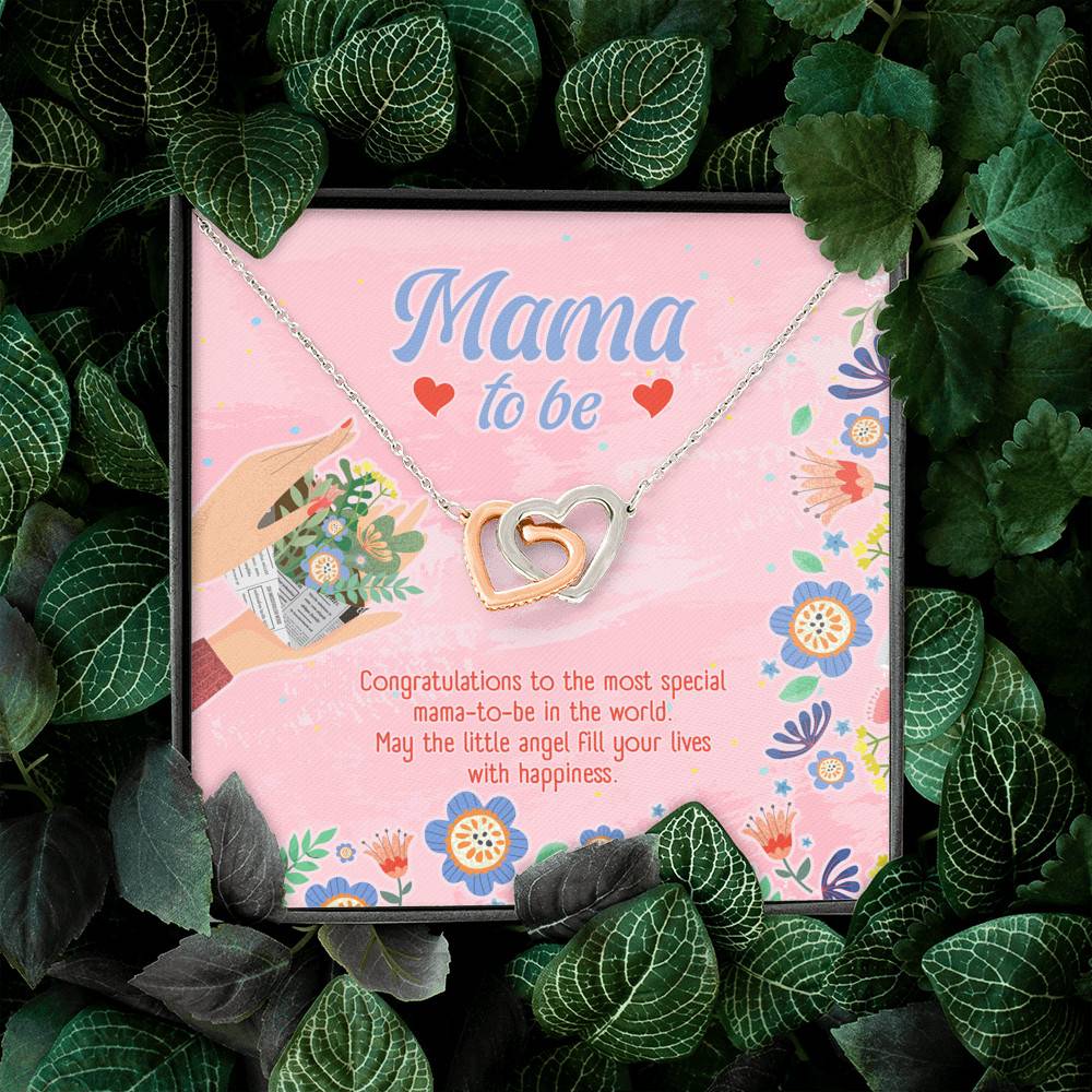 Mama to Be Gift Congratulations for Your New Baby Interlocking Heart Pendant Necklace