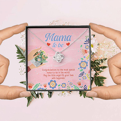 Mama to Be Gift Congratulations for Your New Baby Love Knot Pendant Necklace