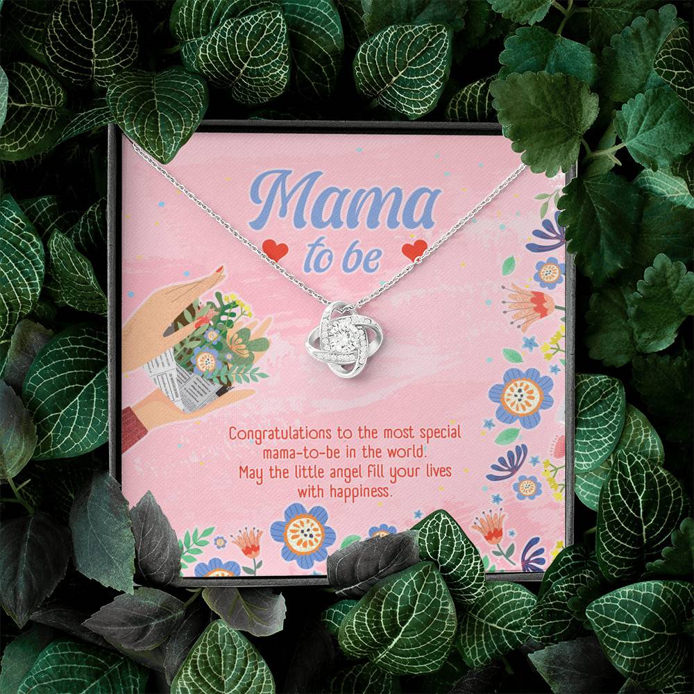 Mama to Be Gift Congratulations for Your New Baby Love Knot Pendant Necklace