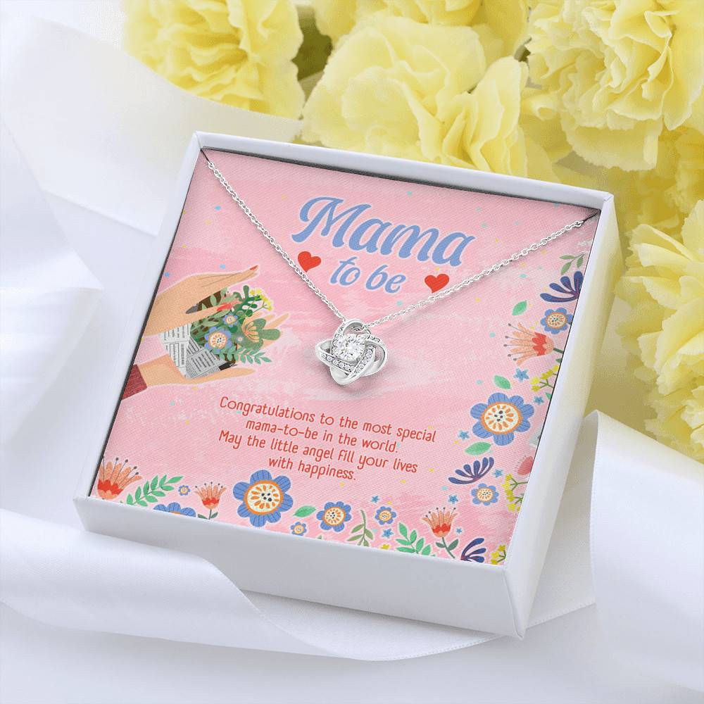 Mama to Be Gift Congratulations for Your New Baby Love Knot Pendant Necklace