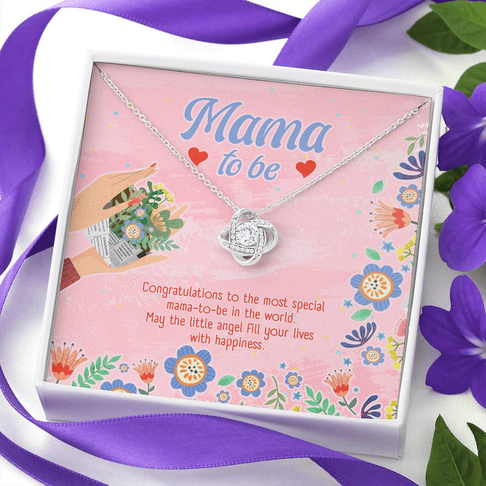 Mama to Be Gift Congratulations for Your New Baby Love Knot Pendant Necklace