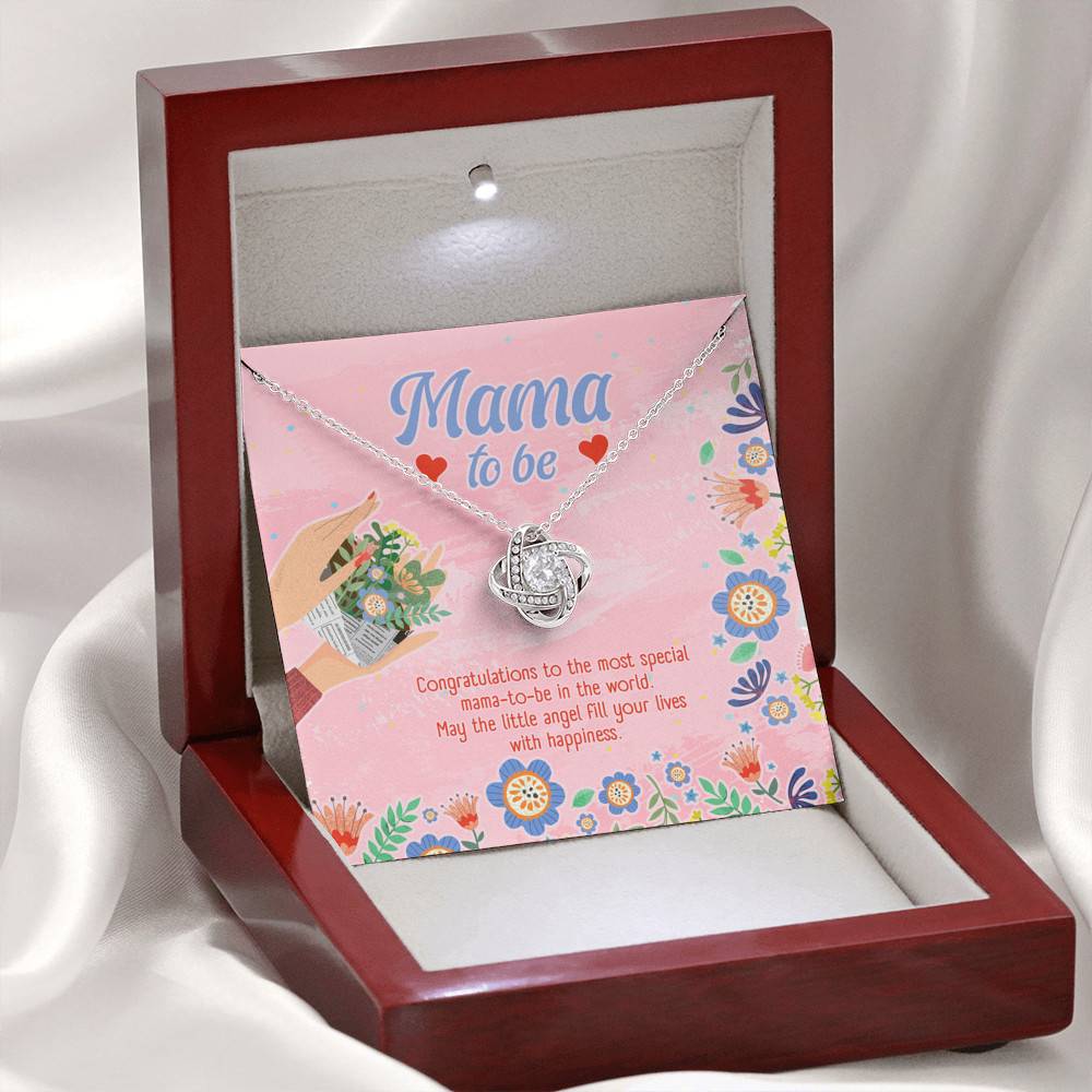 Mama to Be Gift Congratulations for Your New Baby Love Knot Pendant Necklace