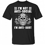 7VT. UU TIEN Not Anti Social Anti Stupid, Black, Unisex T-Shirt