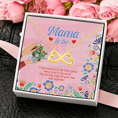Mama to Be Gift Congratulations for Your New Baby Infinity Heart Pendant Necklace