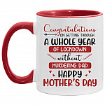 Without Murdering Dad ACCENT MUG, White/Red, 11 oz. Accent Mug