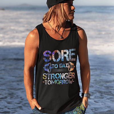 Alternative view of Sore Today Stronger Tomorrow Cotton Tank Top Tee - Ladies Racerback Tank