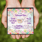 To My Unbiological Mom Family Isn't Always Blood Interlocking Hearts Pendant Necklace