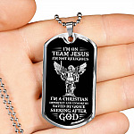 I'm on Team Jesus I'm Not Religious I'm Christian Imperfect and Unworthy Dog Tag Pendant Necklace
