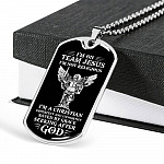 I'm on Team Jesus I'm Not Religious I'm Christian Imperfect and Unworthy Dog Tag Pendant Necklace