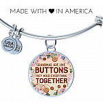 Grandmas Are Like Buttons They Hold Everything Together Circle Pendant Necklace
