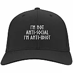 I'm Not Anti-Social I'm Anti-Iap, Black, Twill Cap